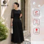 Đầm liền thân công sở HELEN thiết kế dáng xòe màu đen đính hoa eo DL443