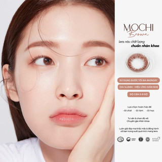 Kính Áp Tròng Màu Nâu Tự Nhiên Angel Eyes Mochi (0 - 8 Độ) - Lens Cận Nâu Tây Long Lanh Đi Học Chụp Kỷ Yếu Cô Dâu