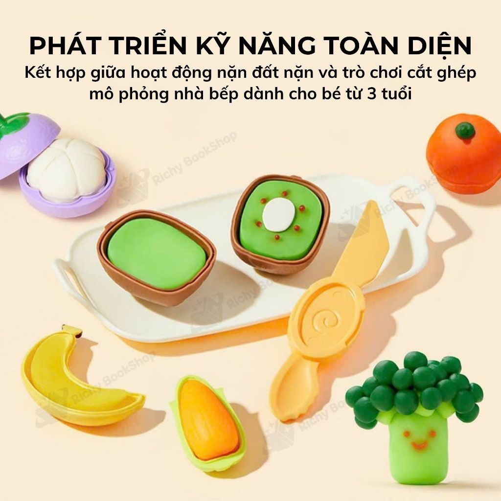 Đất nặn hữu cơ Mideer Mellow Dough an toàn cho bé - Đồ Chơi Đất Sét Chủ Đề Rau Củ Quả
