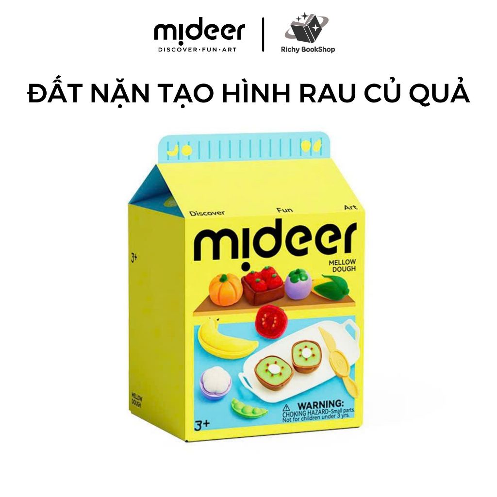 Đất nặn hữu cơ Mideer Mellow Dough an toàn cho bé - Đồ Chơi Đất Sét Chủ Đề Rau Củ Quả