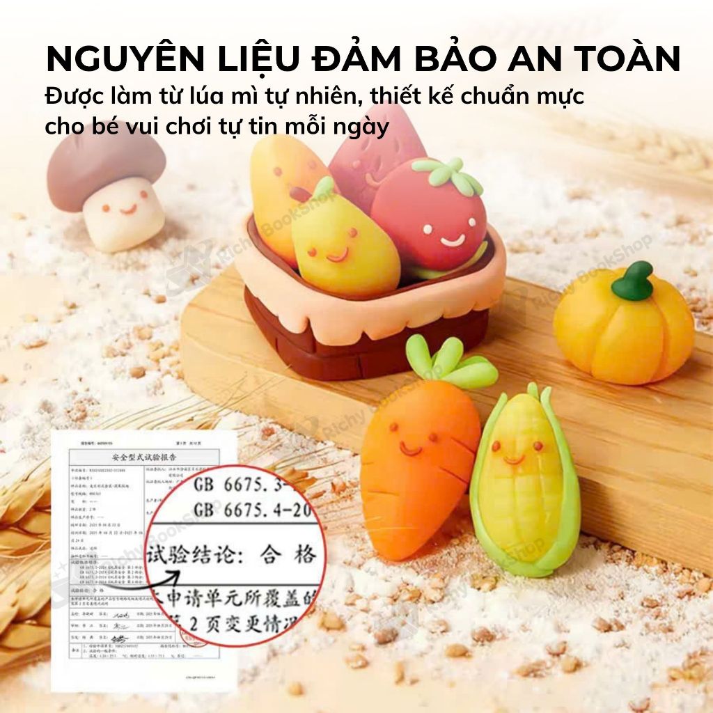 Đất nặn hữu cơ Mideer Mellow Dough an toàn cho bé - Đồ Chơi Đất Sét Chủ Đề Rau Củ Quả