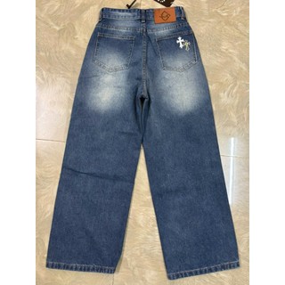 Quần Jeans Suông 2 Màu Wash Thêu Hoạ Tiết In Siêu Đáng Yêu , Cạp Cao ,Form Suông, Chất vải Cotton