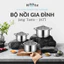 Bộ Nồi Haatz Jang Taste, Inox Đúc Liền Khối Cao Cấp, Cấu Trúc 5 Lớp Truyền Nhiệt Tốt, Bền Bỉ