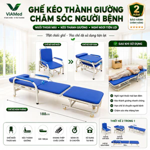 Ghế Giường điều dưỡng 2 Trong 1, Ghế Kèo Thành Giường - Tiết Kiệm Diện Tích Cho Căn Hộ Nhỏ, Phòng Trọ, Nhà Có Người Bệnh