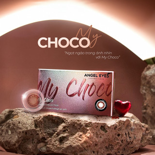 Kính Áp Tròng Màu Nâu Tự Nhiên Angel Eyes My Choco (0 - 8 Độ) - Lens Cận Nâu Trong Trẻo Đeo Hàng Ngày Đi Học Đi Làm