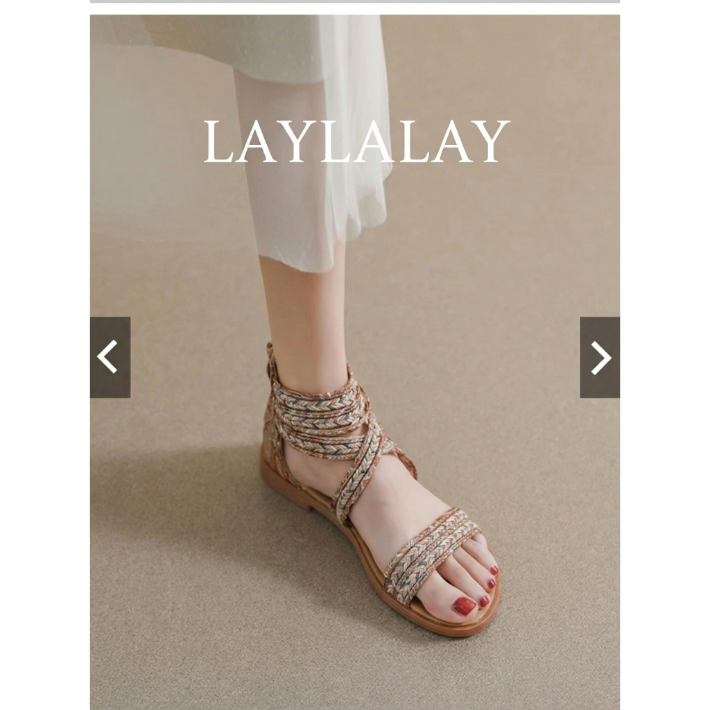 [Chính hãng] Giày sandal chiến binh nữ boho XIANGLV basic sang trọng 2cm, sandal nữ quai ngang, giày dây LAL34- Laylalay
