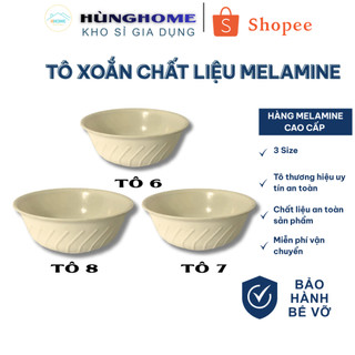 COMBO 10 Tô melamine nhựa phíp loại tô sâu xoắn dùng làm tô bán phở, bán bún - HùngHome
