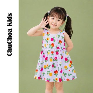 Váy Lanh bé gái, Đầm Lanh bé gái sát nách dáng suông ChuChoaKids [VBC26]