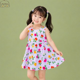 Váy Lanh bé gái, Đầm Lanh bé gái sát nách dáng suông ChuChoaKids [VBC26]