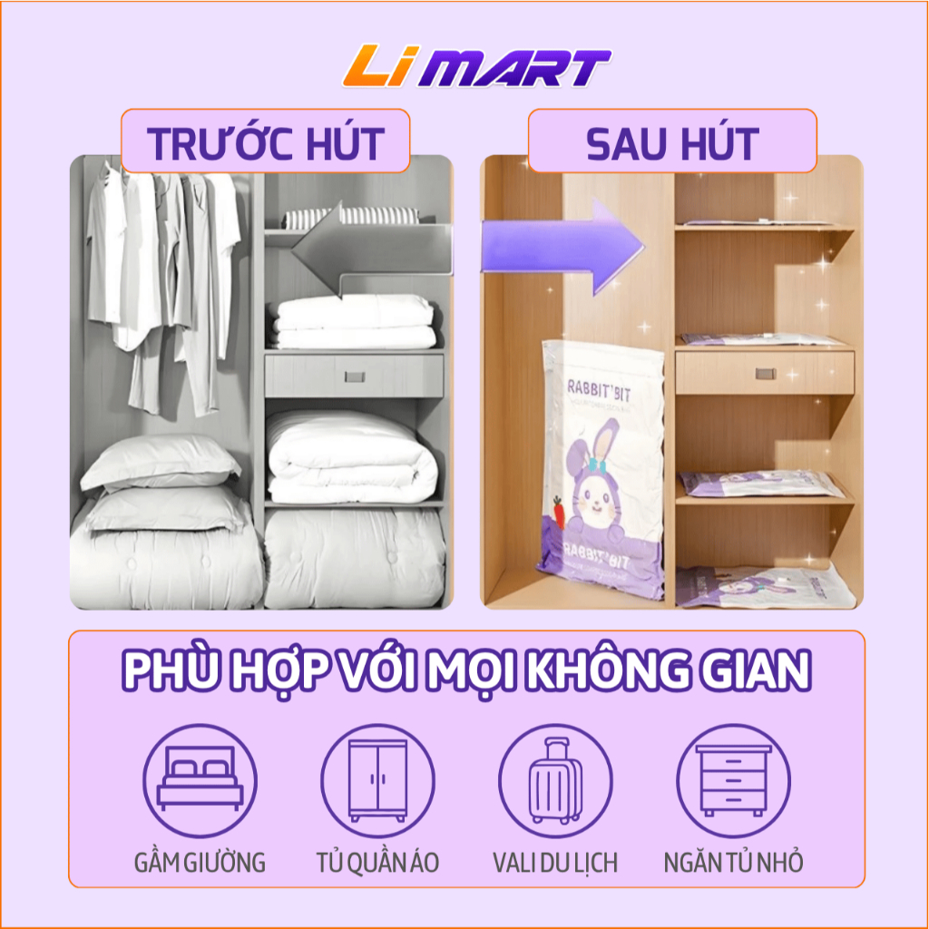 (HOẢ TỐC HN) ComBo Túi Hút Chân Không SIÊU DÀY, Bền bỉ & Chống rò rỉ khí, Bảo quản quần áo tốt.