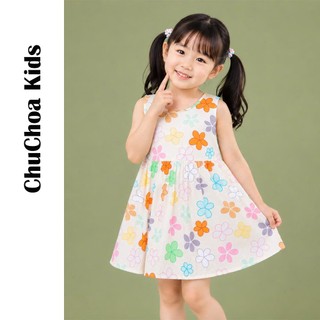 Váy Lanh bé gái, Đầm Lanh bé gái sát nách dáng suông ChuChoaKids [VBC26]