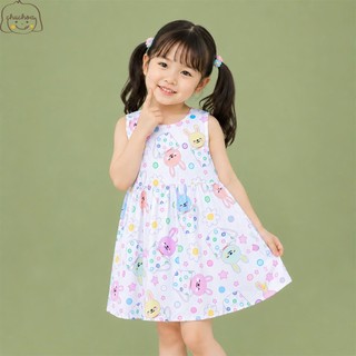 Váy Lanh bé gái, Đầm Lanh bé gái sát nách dáng suông ChuChoaKids [VBC26]