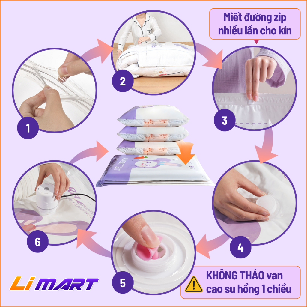 (HOẢ TỐC HN) ComBo Túi Hút Chân Không SIÊU DÀY, Bền bỉ & Chống rò rỉ khí, Bảo quản quần áo tốt.
