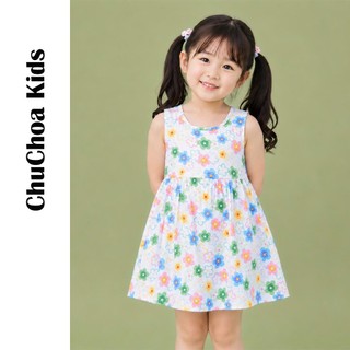 Váy Lanh bé gái, Đầm Lanh bé gái sát nách dáng suông ChuChoaKids [VBC26]