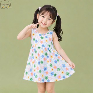 Váy Lanh bé gái, Đầm Lanh bé gái sát nách dáng suông ChuChoaKids [VBC26]