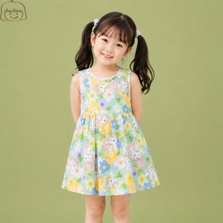 Váy Lanh bé gái, Đầm Lanh bé gái sát nách dáng suông ChuChoaKids [VBC26]