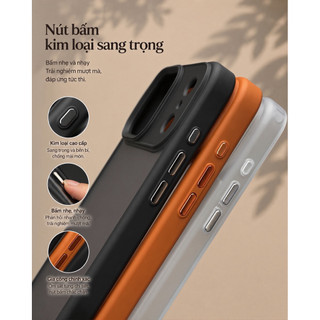 Ốp LIKGUS Lưng Nhám Chống Vân Chống Sốc Dùng Cho IP 17 Promax 17 Pro - Viền dẻo lưng cứng