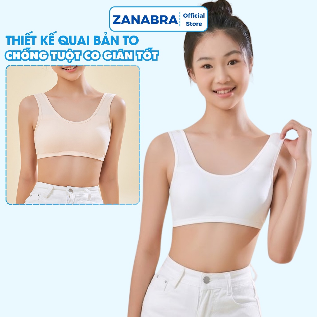 Áo Lót Học Sinh Nữ Chất Cotton Mềm Mại – Áo Lá Bé Gái Thoáng Mát Co Giãn 4 Chiều ZANABRA B508