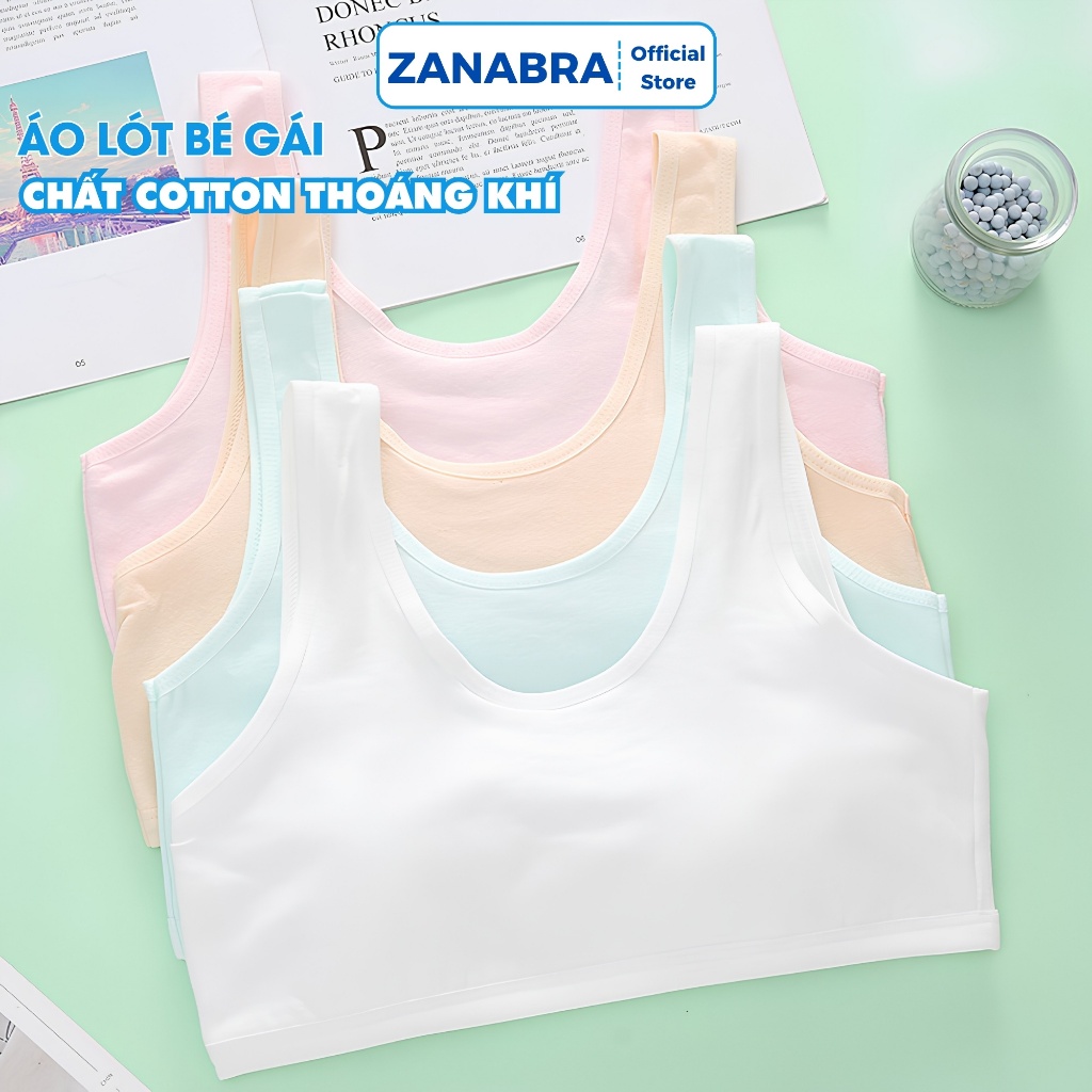 Áo Lót Học Sinh Nữ Chất Cotton Mềm Mại – Áo Lá Bé Gái Thoáng Mát Co Giãn 4 Chiều ZANABRA B508