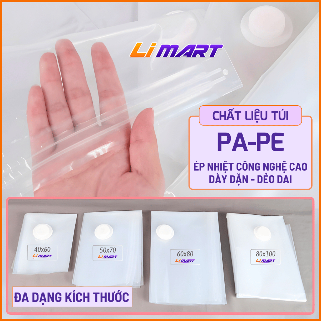 (HOẢ TỐC HN) ComBo Túi Hút Chân Không SIÊU DÀY, Bền bỉ & Chống rò rỉ khí, Bảo quản quần áo tốt.