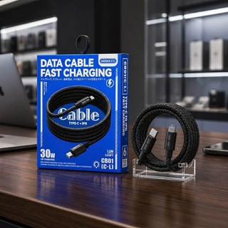 Cáp sạc typeC to Laining Remax CB01 sạc nhanh 30W dài 1.2m bọc dù truyền data - có đèn led