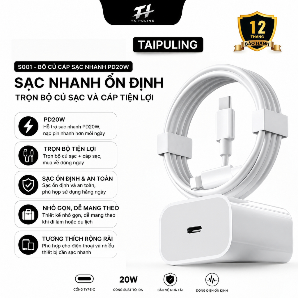 Bộ Củ Cáp Sạc Nhanh   sạc ổn định an toàn cho điện thoại, Phụ Kiện Sạc Điện Thoại Phone  ，PD22.5W