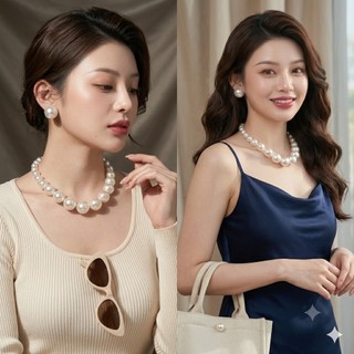 [ DAISYN ] N729 dây chuyền ngọc trai nhân tạo hạt lớn , chuỗi hạt ngọc trai nhân tạo  sang trọng cho nữ