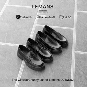 LEMANS Đ01.2 - đế cao 5cm cao su nguyên khối Da bò BH 24T