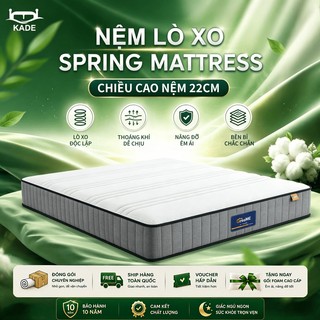 Nệm Foam Hybrid 22cm KADE Mattress Đệm Gồm Lò Xo Túi Độc Lập Cùng 2 Tầng Cao Su Non êm ái