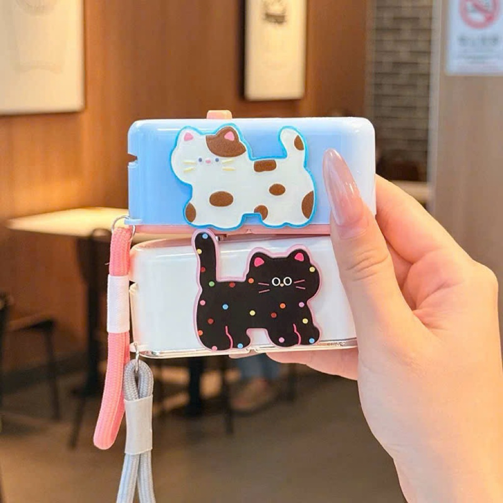 Hộp đựng tăm chỉ mini bỏ túi hoạ tiết hoạt hình tiện lợi