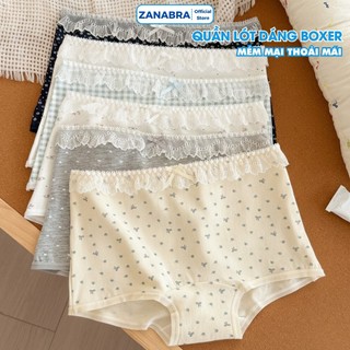 Quần Lót Quần Chip Nữ Boxer Chất Cotton Mềm Mại Không Hằn Viền Họa Tiết Hoa Nhí ZANABRA L5522