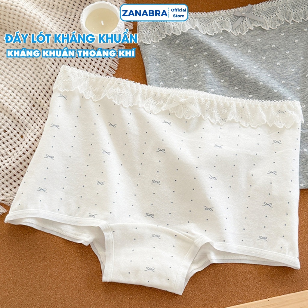 Combo Quần Lót Nữ Cotton Lưng Phối Ren Mềm Mịn, Quần Lót Nữ Form Ôm Không Lộ Viền ZANABRA L5522