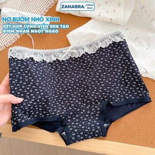 Quần Lót Quần Chip Nữ Boxer Chất Cotton Mềm Mại Không Hằn Viền Họa Tiết Hoa Nhí ZANABRA L5522