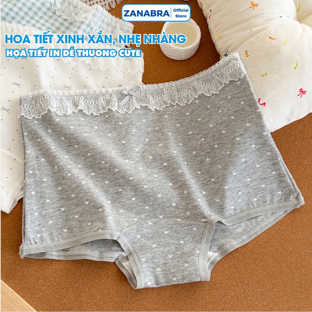 Combo Quần Lót Nữ Cotton Lưng Phối Ren Mềm Mịn, Quần Lót Nữ Form Ôm Không Lộ Viền ZANABRA L5522