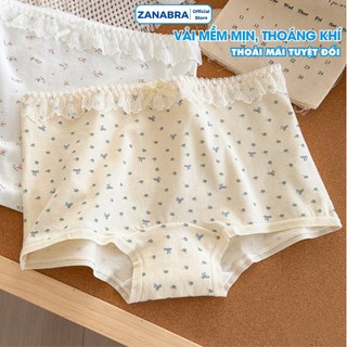 Quần Lót Quần Chip Nữ Boxer Chất Cotton Mềm Mại Không Hằn Viền Họa Tiết Hoa Nhí ZANABRA L5522