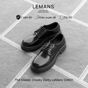 Giày CHUNKY DERBY LEMANS CHK01.2 nam - da bò - đế chunky tăng cao 4cm - BH 12T