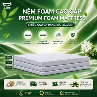 Nệm Foam KADE Home Goods Mattress 5/7.5/10cm  cao su non Mềm mại và thoải mái Cải thiện đau cột sống