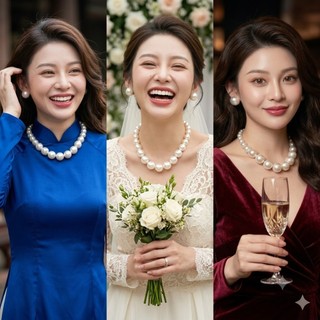 [ DAISYN ] N729 dây chuyền ngọc trai nhân tạo hạt lớn , chuỗi hạt ngọc trai nhân tạo  sang trọng cho nữ