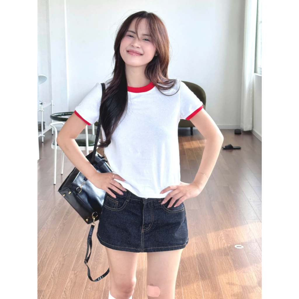 Quần Jeans Giả Váy Chữ A Hack Dáng Forgirl Dáng Ngắn Dày Dặn T224