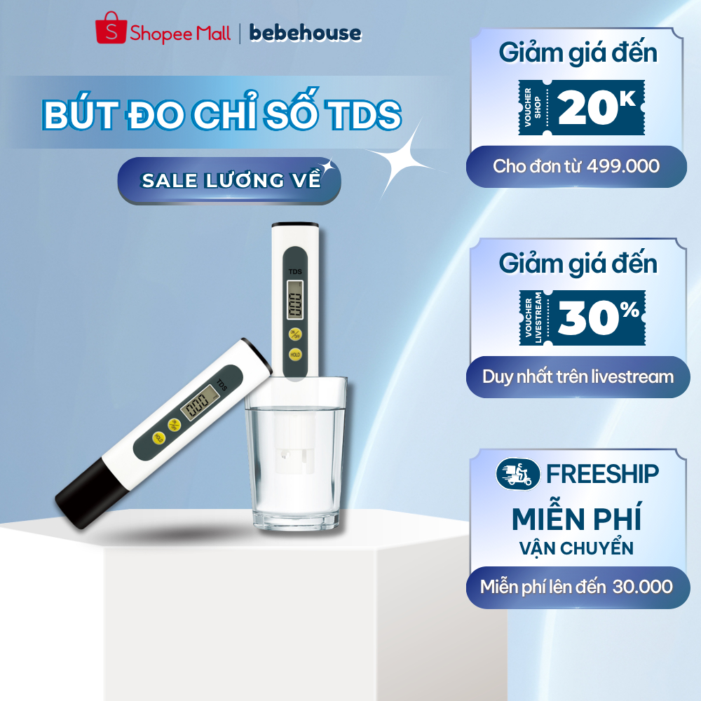 Bút Kiểm Tra Độ Tinh Khiết Nước TDS HT031 BEBEHOUSE – Đo Khoáng & Tạp Chất Hòa Tan
