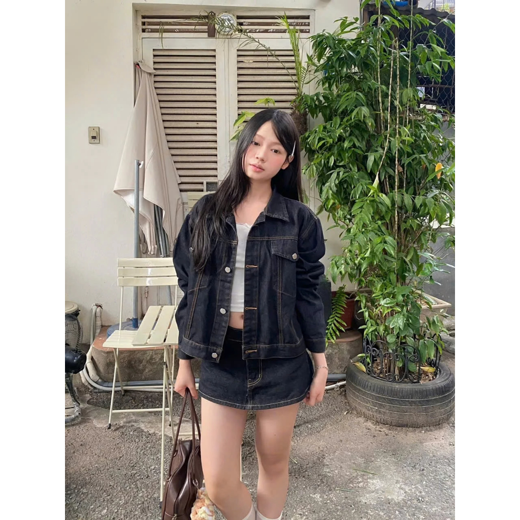 Quần Jeans Giả Váy Chữ A Hack Dáng Forgirl Dáng Ngắn Dày Dặn T224