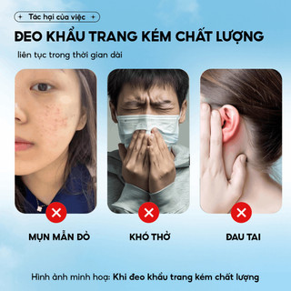 Khẩu trang 5D cải tiến TopGia an toàn, thoáng khí, ngăn bụi mịn, 3 lớp vải không dệt cao cấp màu đen