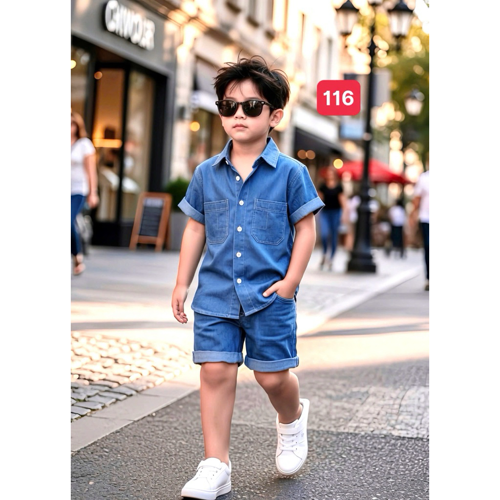 set sơmi fort mèm cao cấp cho bé trai TONI BRAND