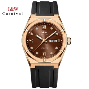 Đồng Hồ Nam Chính Hãng I&W Carnival 751G-S13 Full Box Chống Nước Kính Sapphire (Máy Cơ Tự Động)