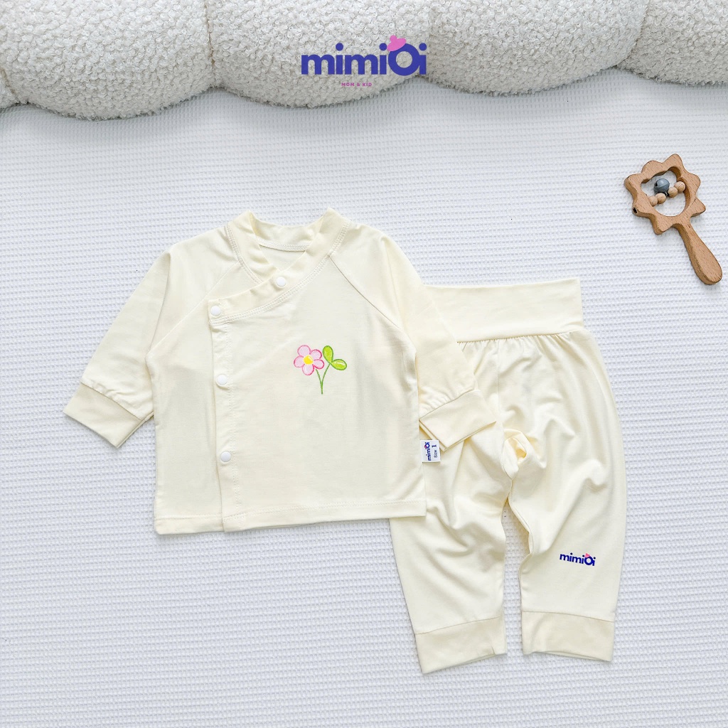 [BD65 Pettit] Bộ quần áo dài cạp cao sơ sinh pettit cao cấp mềm mát thiết kế quần cạp cao cho bé sơ sinh 0-3 tháng
