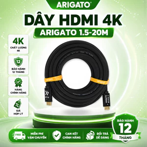 Dây HDMI 4K ARIGATO 1.5M-5M Chuẩn HDMI 2.0 Hỗ Trợ 4Kx2K Kết Nối Laptop PC TV Máy Chiếu Hàng Chính Hãng