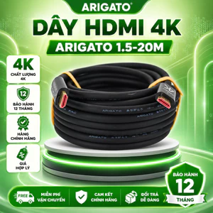 Dây HDMI 4K ARIGATO 10M 15M 20M 30M Chuẩn HDMI 2.0 Hỗ Trợ 4Kx2K Kết Nối Laptop PC TV Máy Chiếu Chính Hãng
