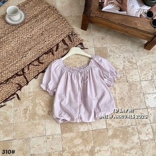 áo kiểu thiết kế trẻ trung bo gấu dây cổ chun dễ mặc dễ phối đồ Y43