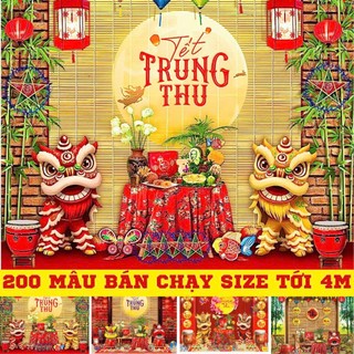 DECOR Trang Trí Trung Thu Chất Vải Lụa Cavas,Tranh Backdrop 2026 Phông Nền Trang Trí Năm Mới Có SIZE 4M TET16 - BEEKIDS