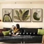 Tranh Canvas Lá Cây Nhiệt Đới Bộ 3 Bức Treo Phòng Khách Cao Cấp Hiện Đại - Tranh Tàu Lá Chuối Nghệ Thuật Bắc Âu Size To